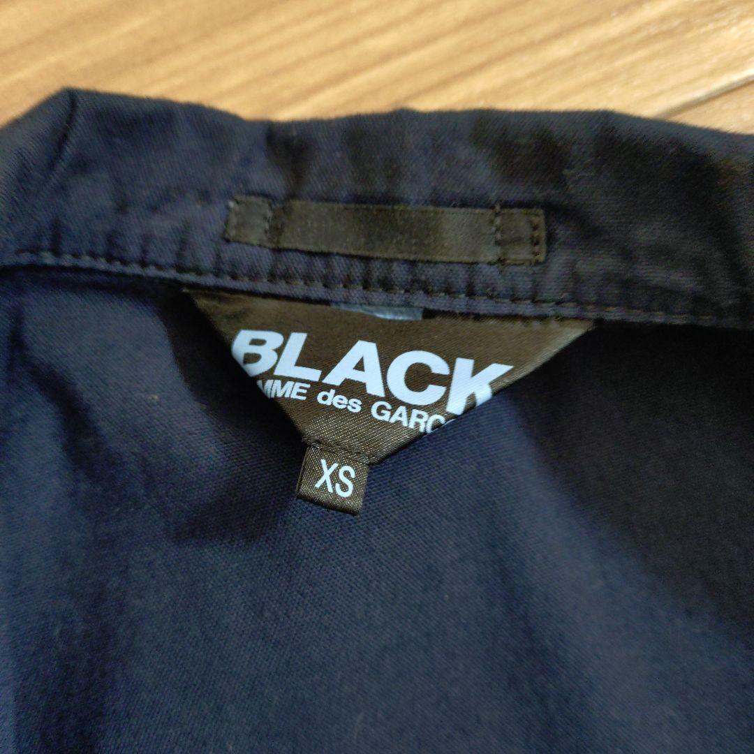 ブラックコムデギャルソン　ネイビー テーラードジャケット コットン混紡