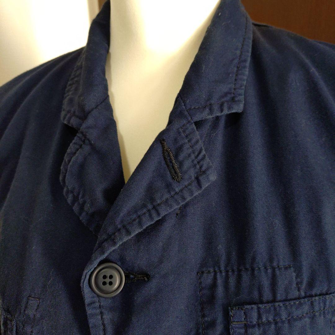 ブラックコムデギャルソン　ネイビー テーラードジャケット コットン混紡