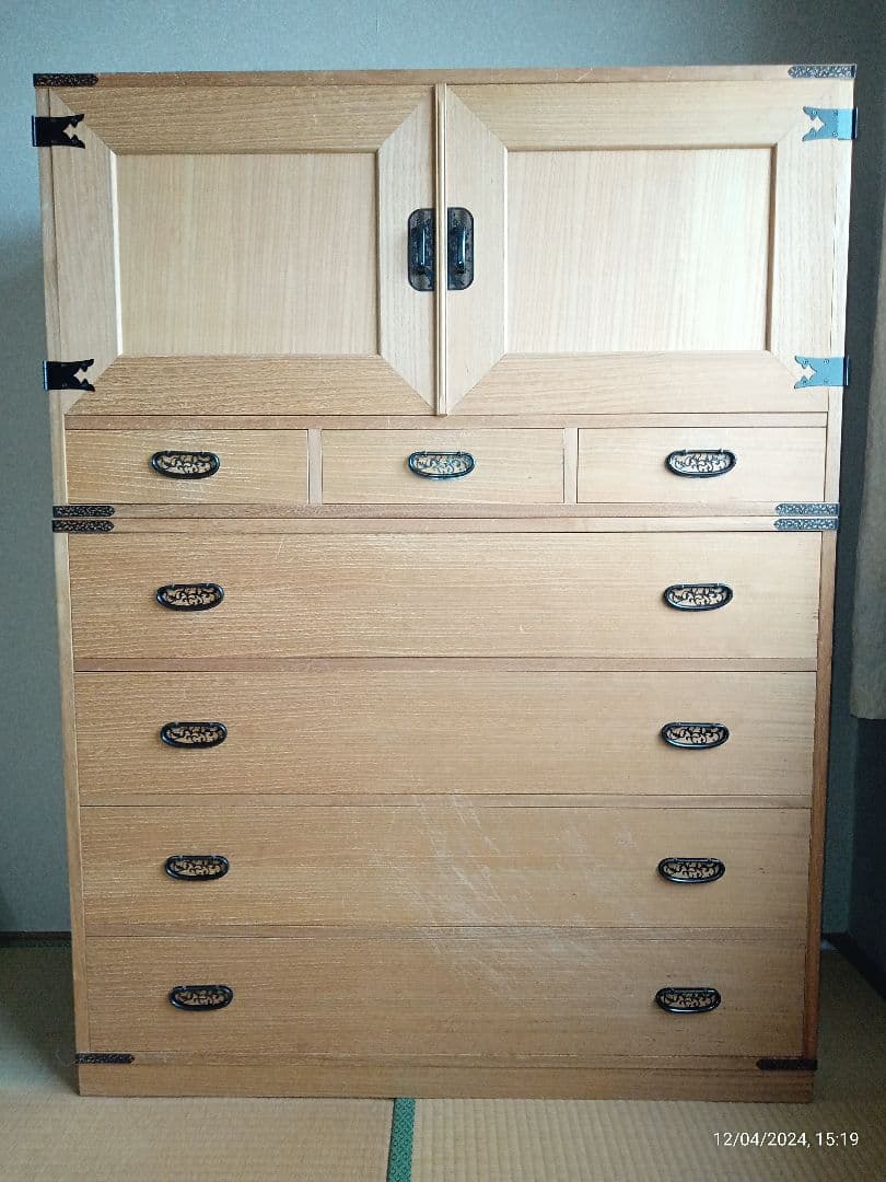 桐箪笥　桐たんす　桐タンス　着物箪笥　和箪笥　昭和レトロ 扉盆