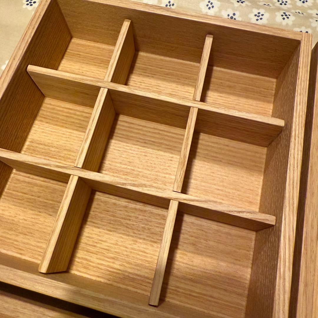 極美品　松屋漆器店　三段重箱　ナチュラル