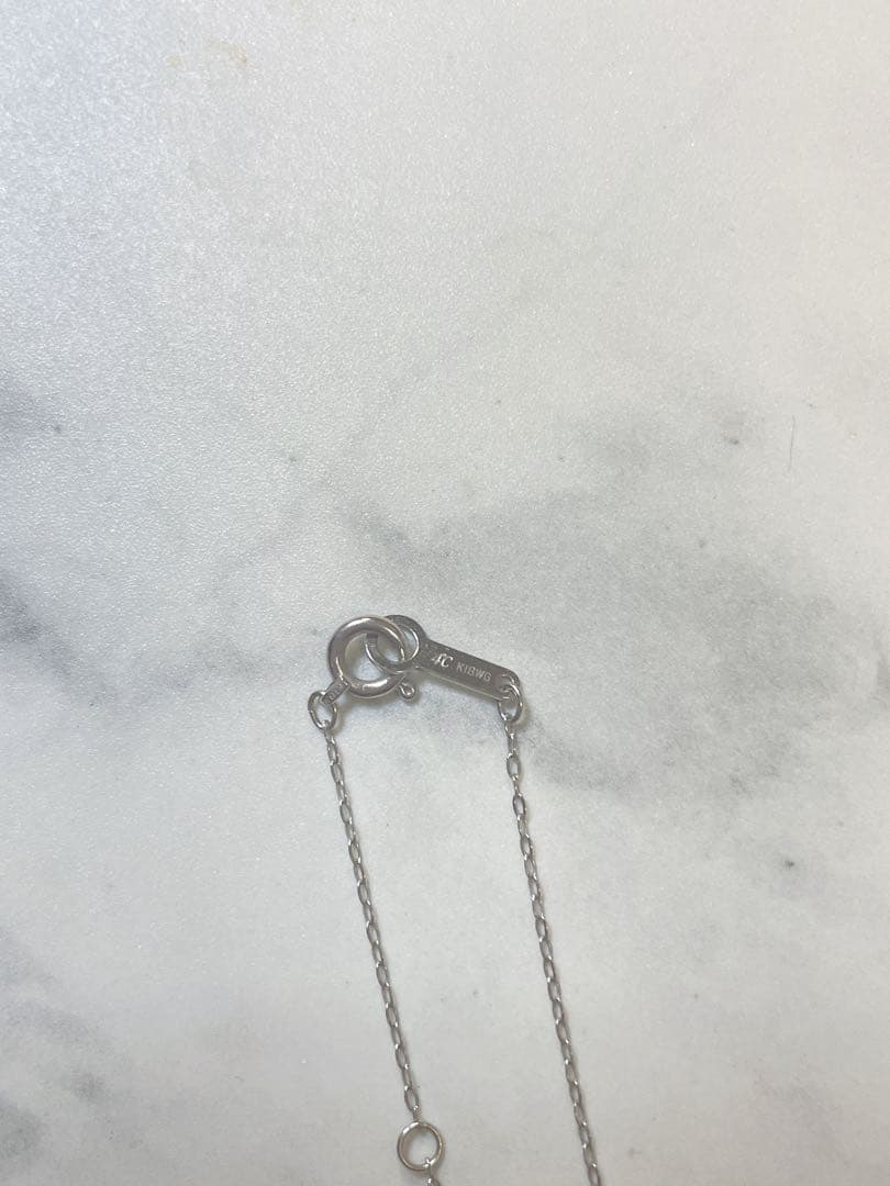 4℃ヨンドシー　 k18WG ホワイトゴールドネックレス　ダイヤモンド　鍵