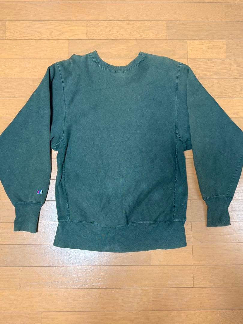 オ*ム様 90s USA製 チャンピオン リバースウィーブ 刺繍ロゴ 目あり無地