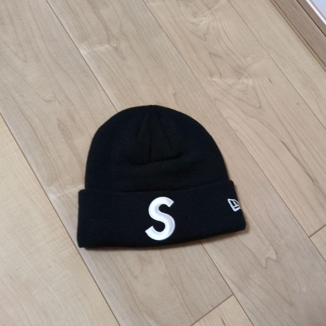 Supreme ニット帽 黒 Sロゴ　確実正規品　新品タグなし試着程度　ビーニー