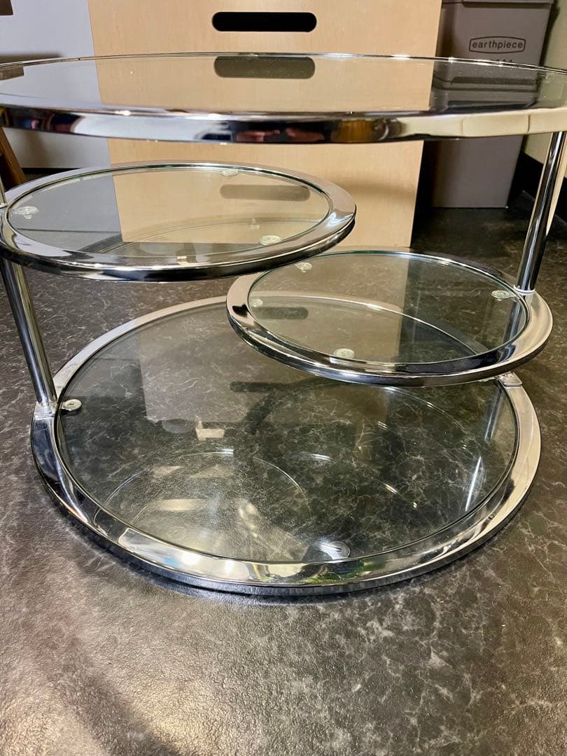 ミッドセンチュリー　丸型　ラウンドテーブル　ヴィンテージ　4段