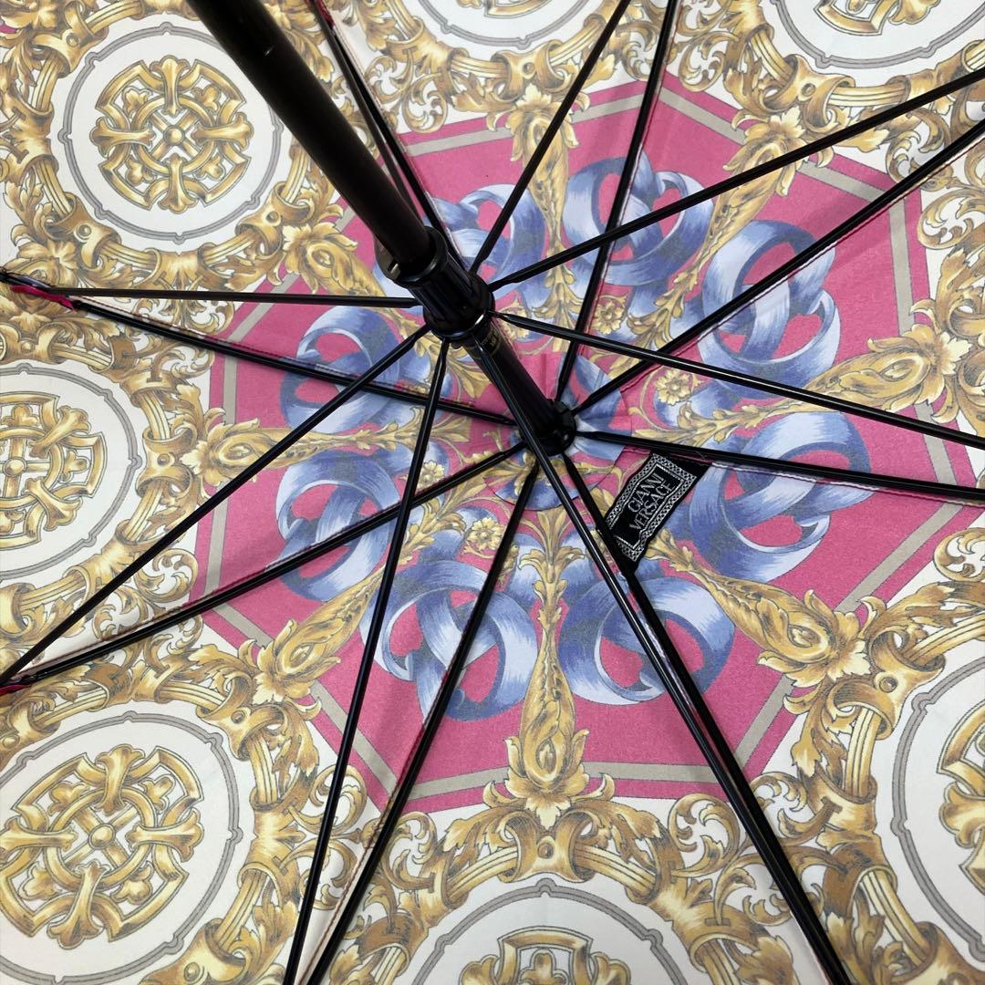 ジャンニ ヴェルサーチェ 長傘 雨傘 総柄 未使用品 日本製 ピンク系