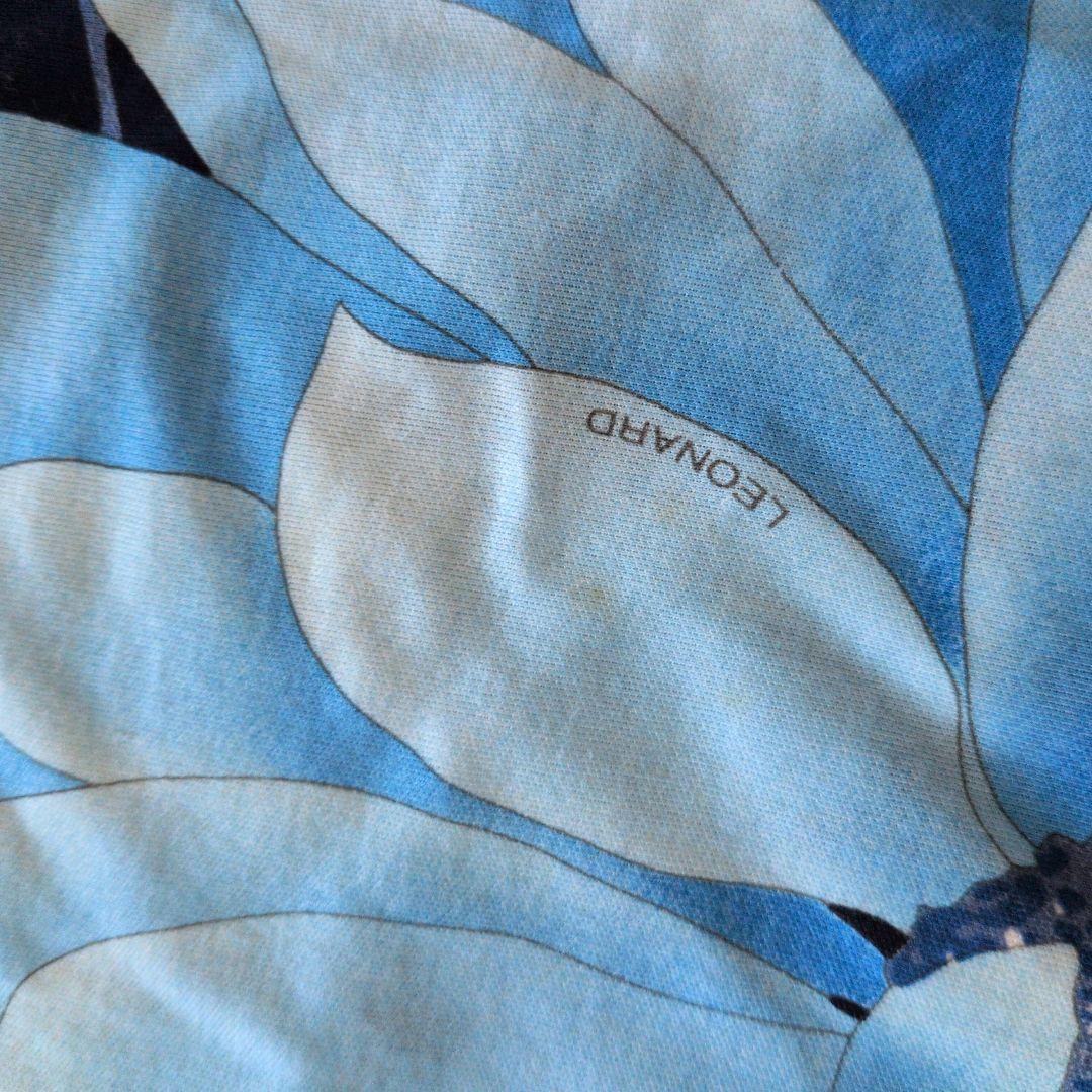 超*離様 Leonard 青黒花柄 半袖ワンピース L