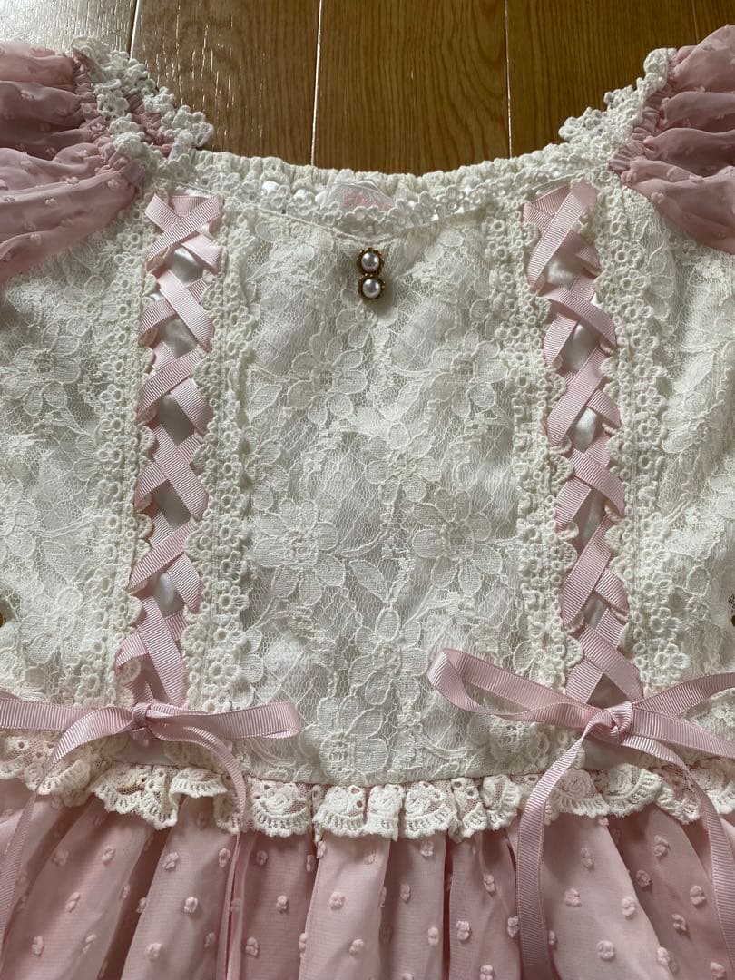 LIZ LISA ダブルレースアップオフショルワンピース レース ポコポコ