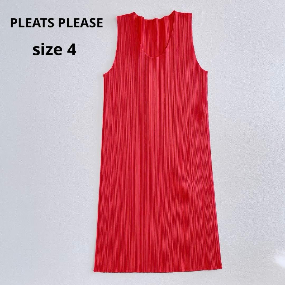 美品✨プリーツプリーズ　トップス　ノースリーブ　ワンピース　チュニック　サイズ4