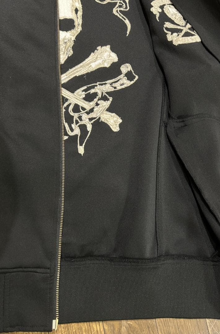 ＊VANSON ヒョウ柄 切替 スカル 刺繍 トラックジャケット XL