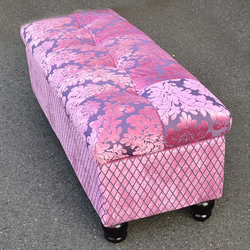 値下げしました！　ロココ調　ファブリック　ベンチボックス　ソファ　ピンク