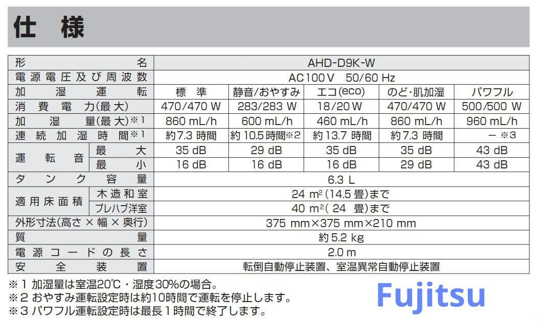 【未使用】Fujitsuハイブリッド加湿器 ダイニチ HD-RX920