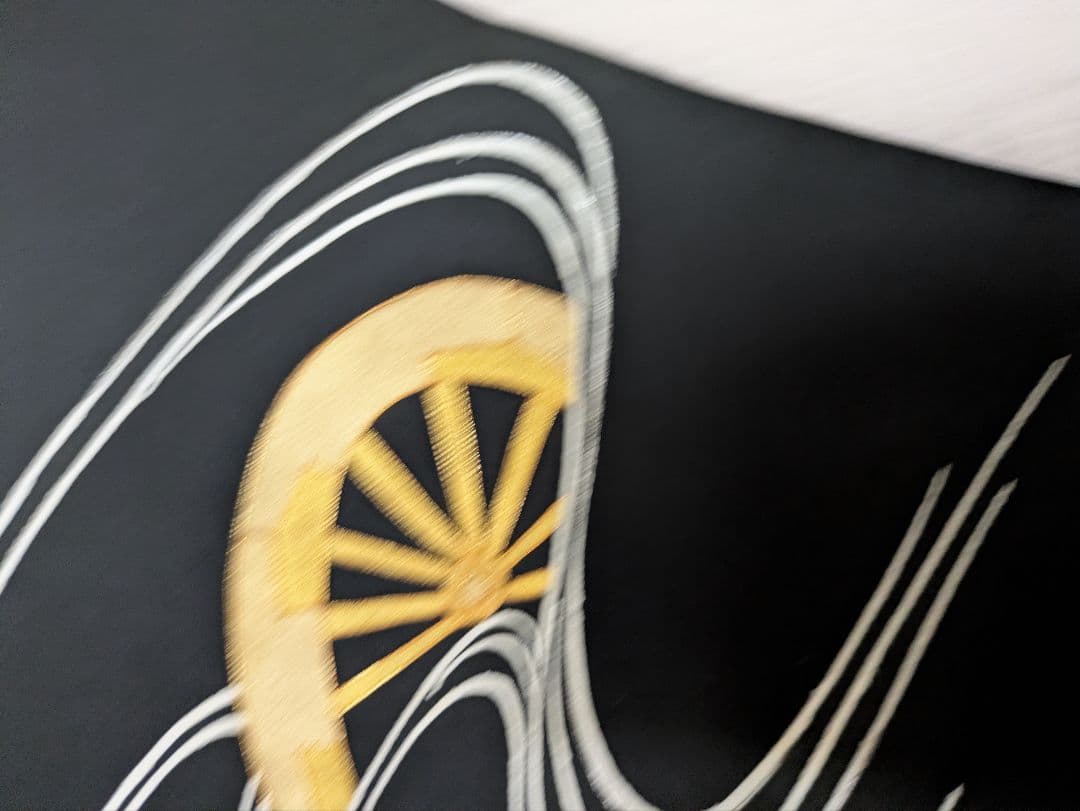 【ゑり善】塩瀬　☆金駒刺繍　銀刺繍　金箔　 流水柄　高級名古屋