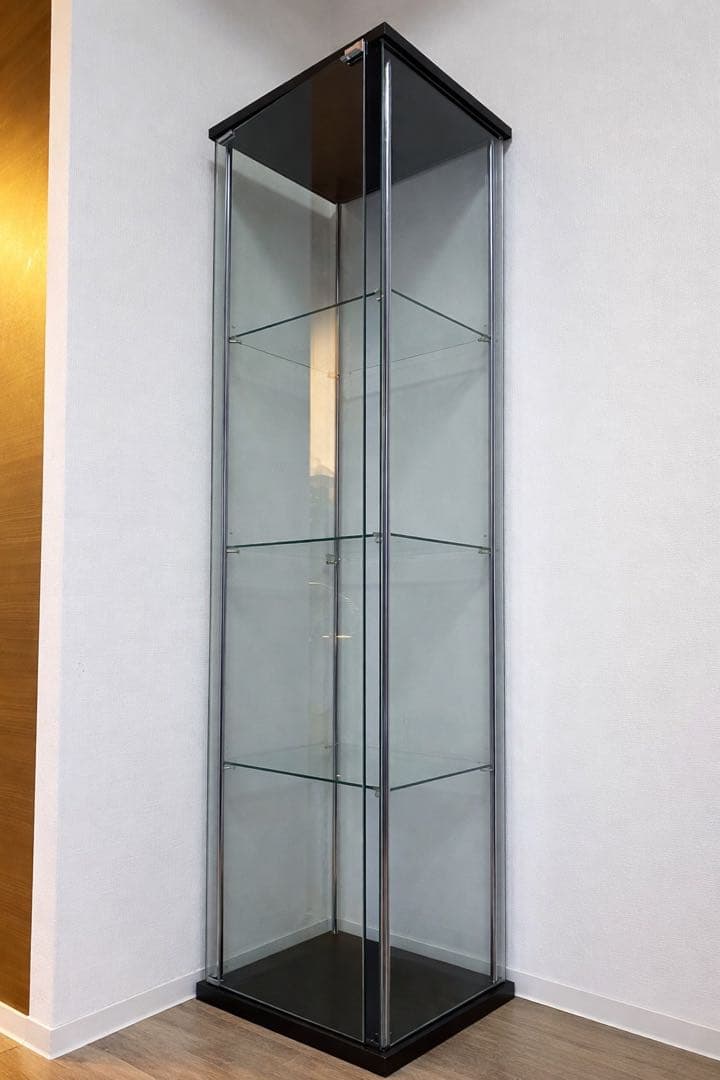不二貿易　ガラスショーケース　ダークブラウン