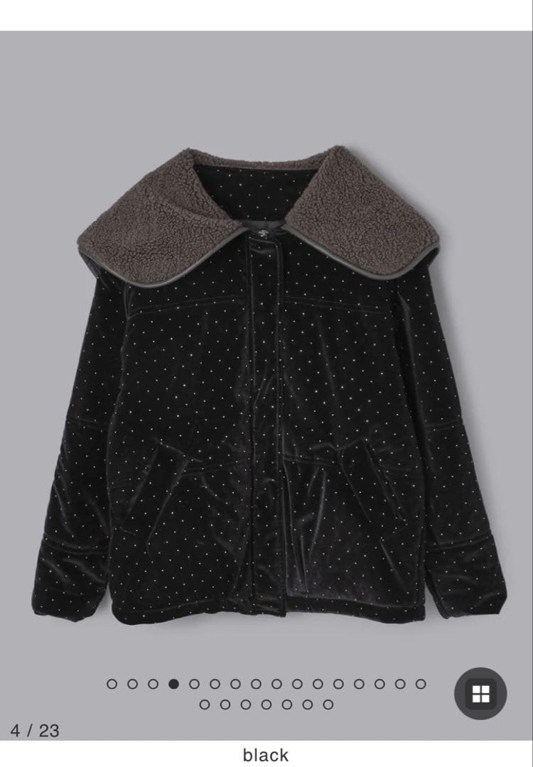 ラインストーンボアブルゾン　Olu.