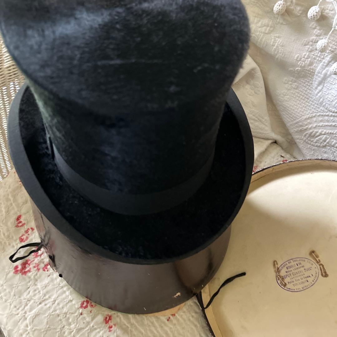 希少フランスアンティークハットボックストゥールーズ1908年ナポレオントロワ時代