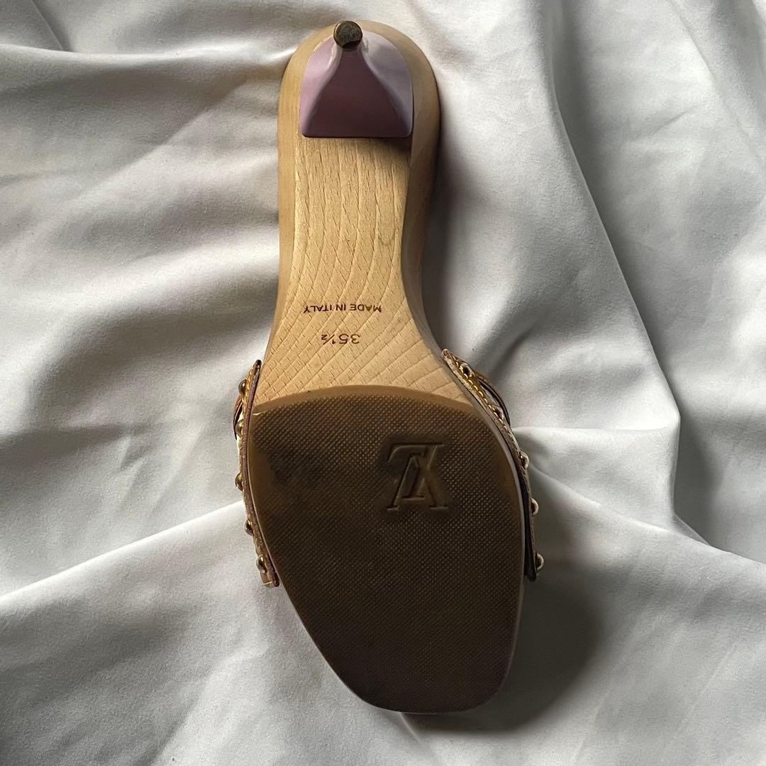 Louis Vuitton マルチカラー リボン ウッド ミュール モノグラム