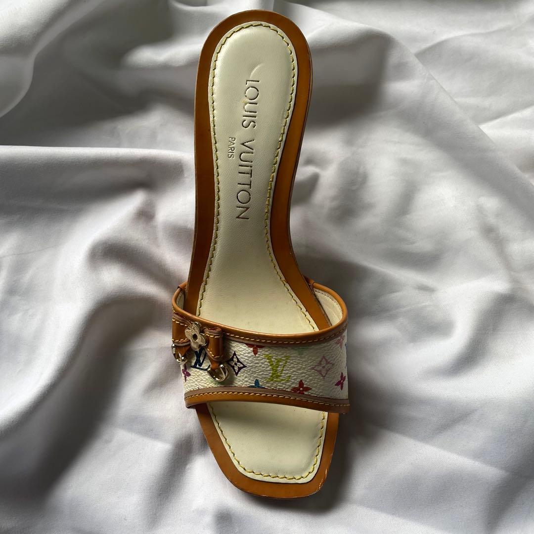 Louis Vuitton マルチカラー リボン ウッド ミュール モノグラム