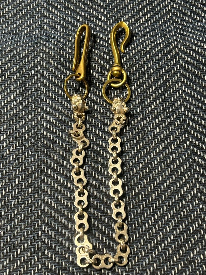 真鍮ブラス銀シルバー925コンビウォレットチェーン