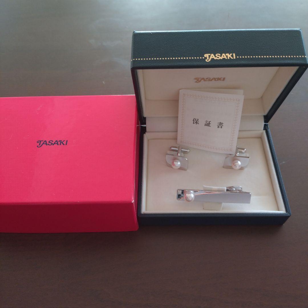 未使用　田崎真珠　カフス　タイホルダー　セット　TASAKI パール　シルバー
