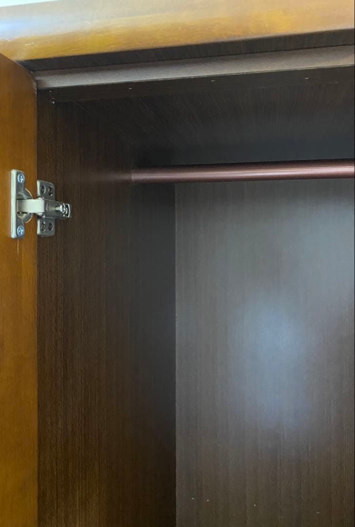 【販売期間2/8まで】木製衣類ハンガー収納タンス ブラウン　茶色