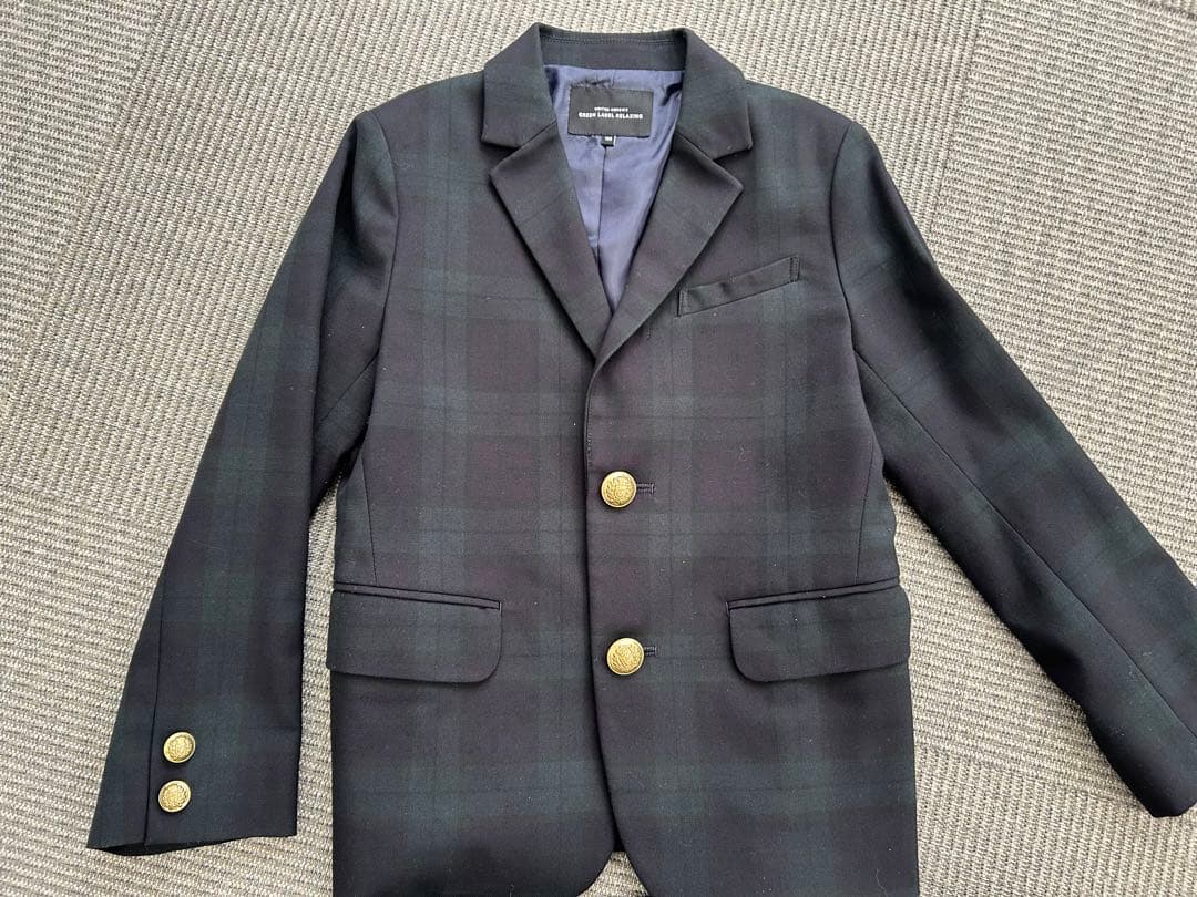 グリーンレーベル リラクシングチェック スーツセット　125 男の子