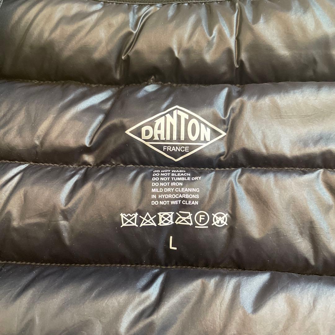 美品　ダントン DANTON ブラック ダウンベスト Lサイズ