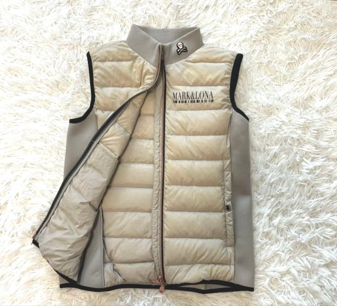 MARK&LONA レディース ダウンベスト ベージュ マークアンドロナ