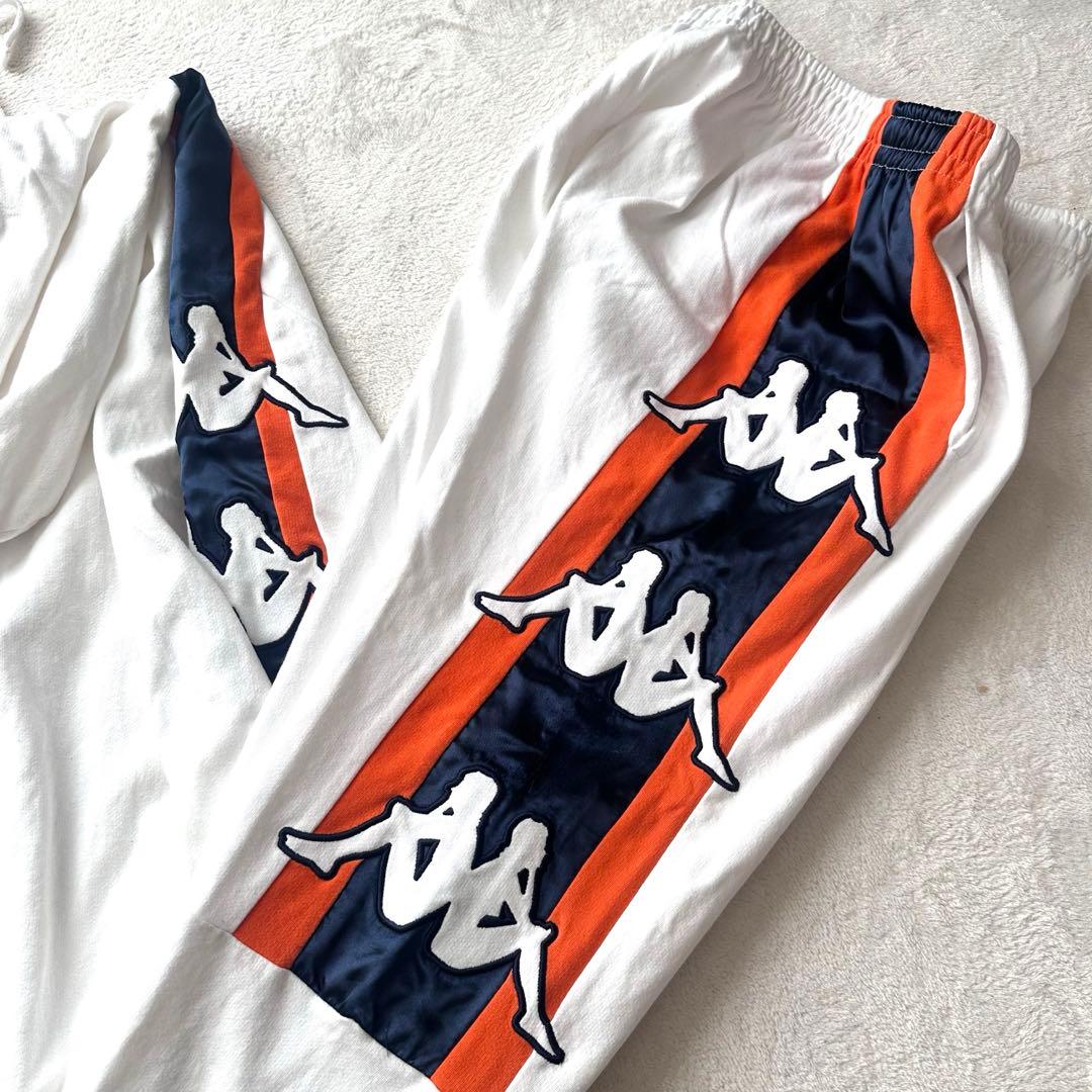 希少Kappa フーディ パンツセット 　 X LARGE　ホワイト　ビッグロゴ