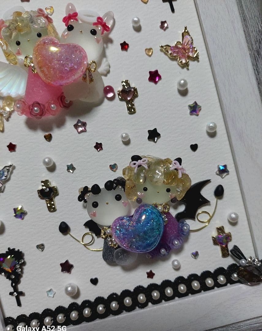 シーグラスアート 天使ちゃんと悪魔ちゃん♪お取り置き中です(⋆ᴗ͈ˬᴗ͈)”