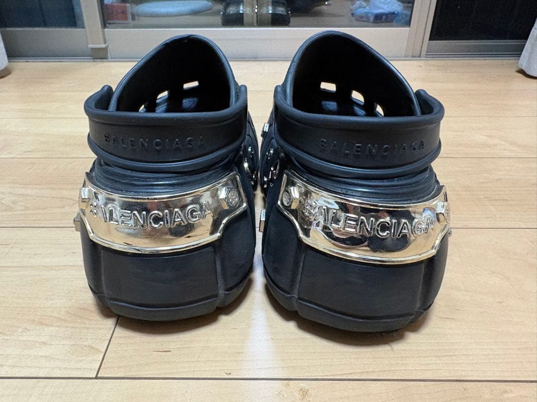 バレンシアガ クロッグサンダル ブラック ※スタッズ欠けあり／箱・付属品なし