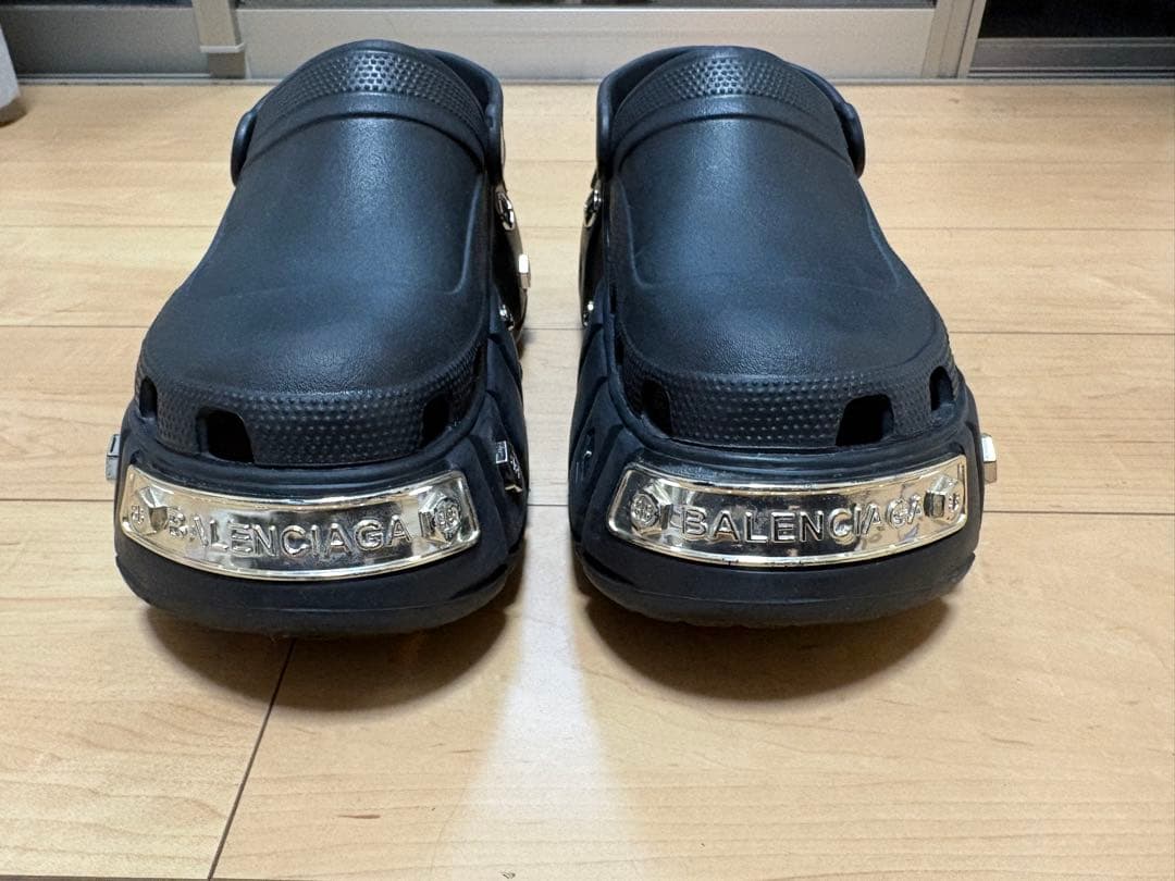 バレンシアガ クロッグサンダル ブラック ※スタッズ欠けあり／箱・付属品なし