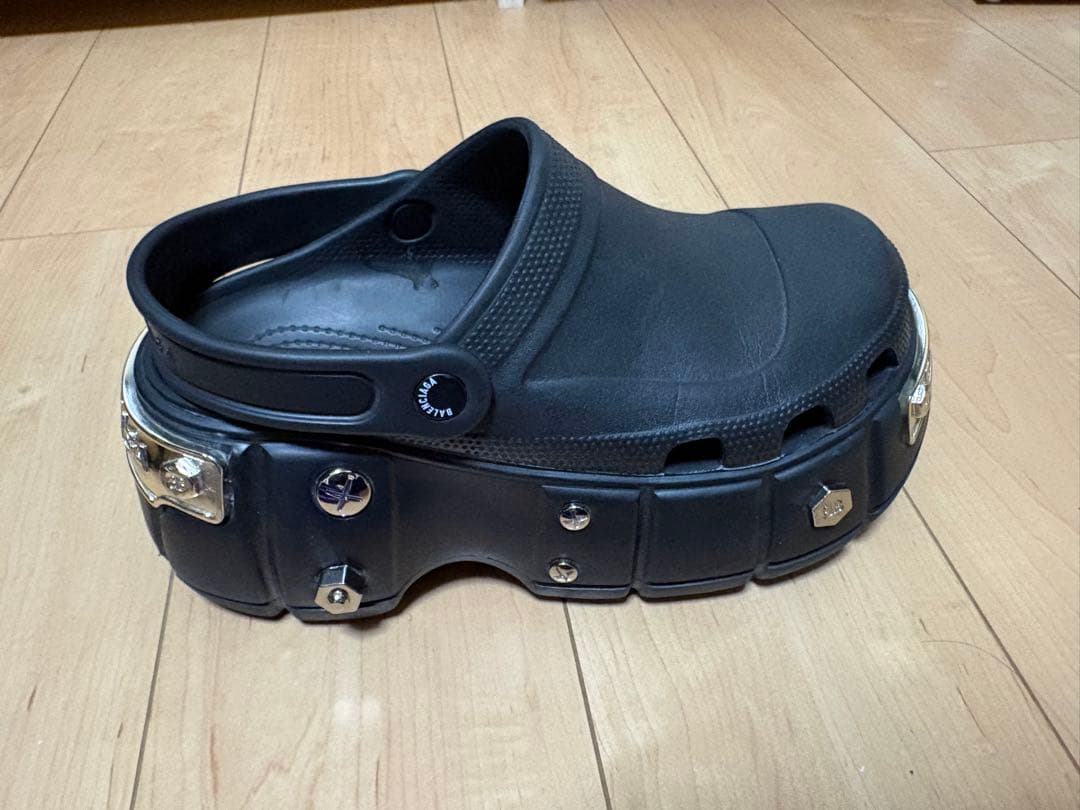 バレンシアガ クロッグサンダル ブラック ※スタッズ欠けあり／箱・付属品なし