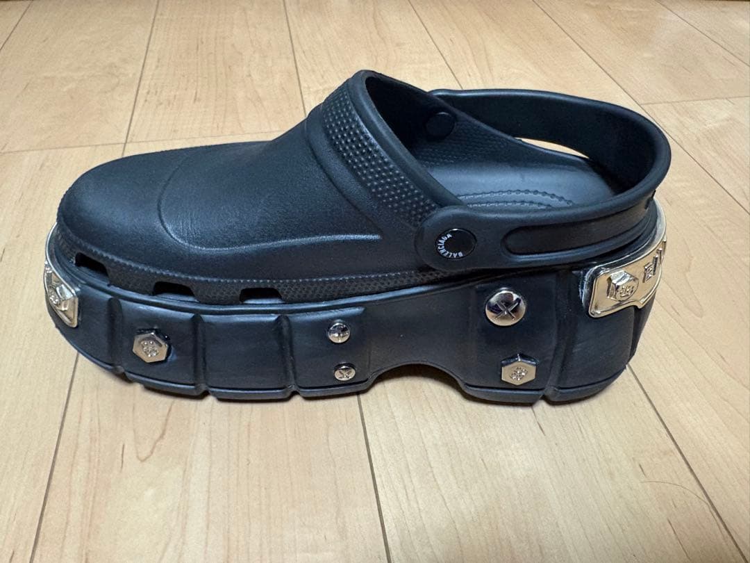 バレンシアガ クロッグサンダル ブラック ※スタッズ欠けあり／箱・付属品なし