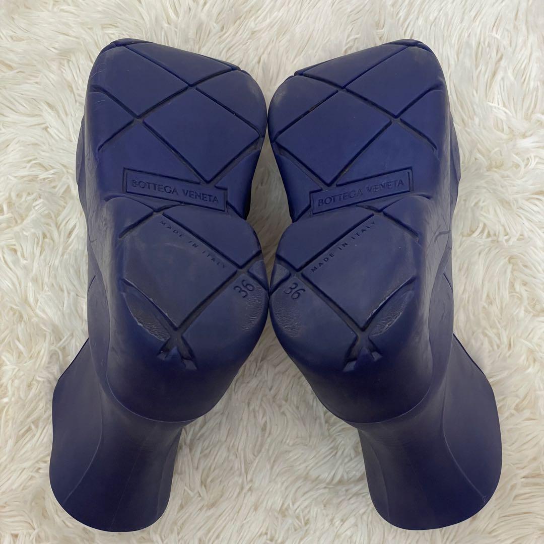 美品 ボッテガヴェネタ パドルブーツ レインブーツ 紫 36 レディース