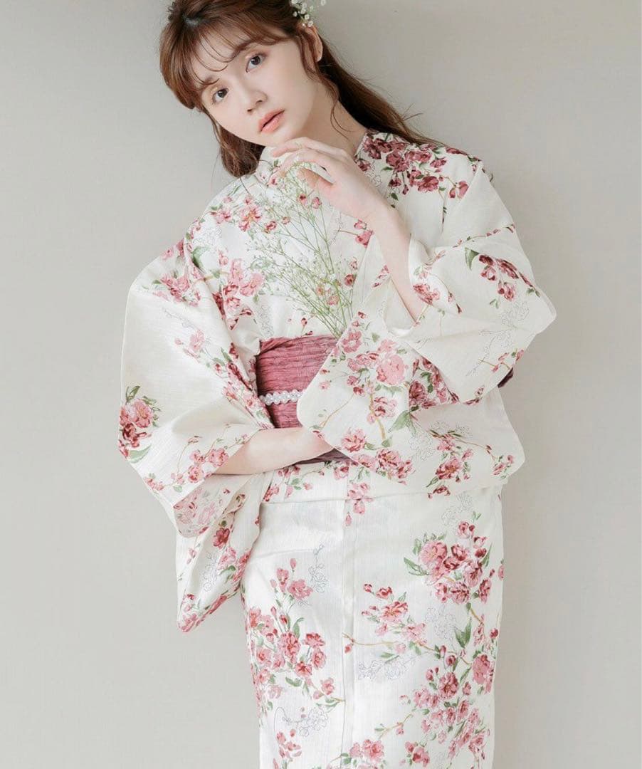 【新品未使用】Dita ディータ 初花月しらべ 浴衣5点セット 赤 ピンク