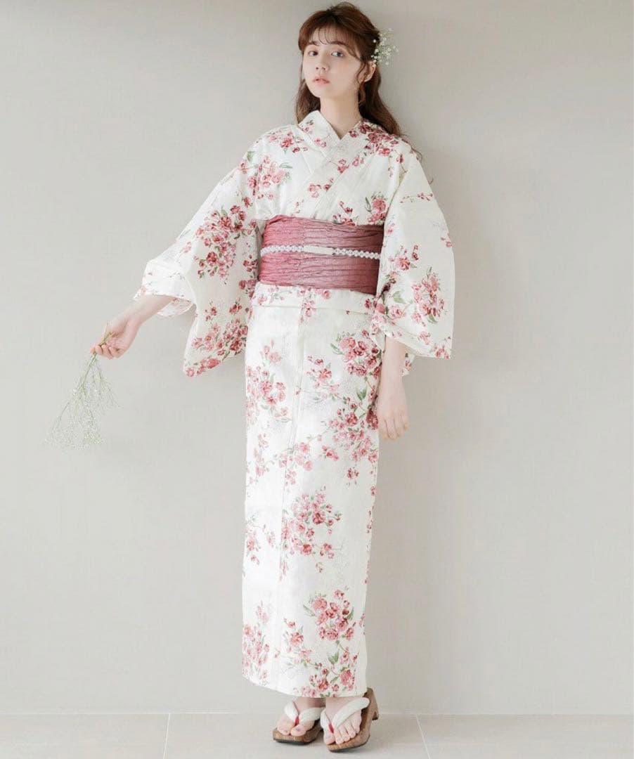 【新品未使用】Dita ディータ 初花月しらべ 浴衣5点セット 赤 ピンク