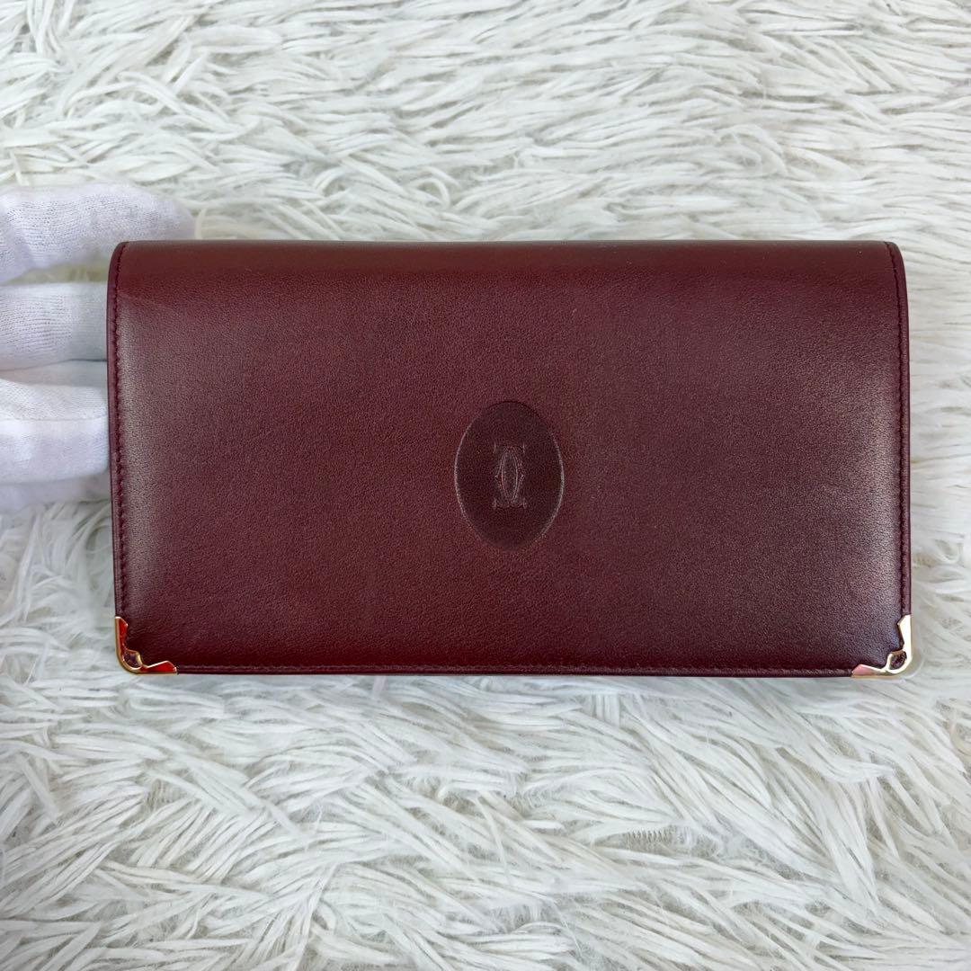 未使用・展示品✨Cartier　カルティエ　マスト　がま口　長財布　ボルドー