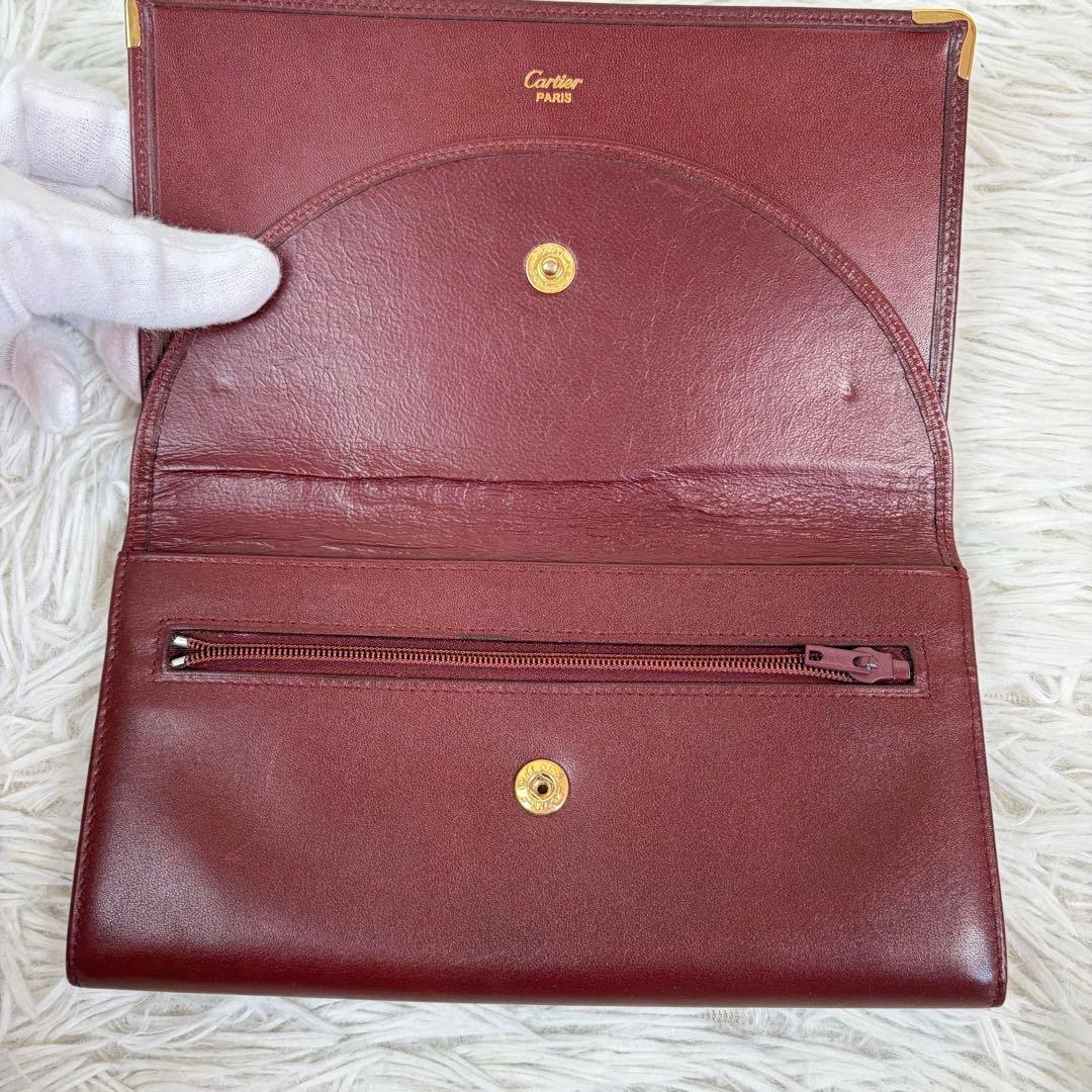 未使用・展示品✨Cartier　カルティエ　マスト　がま口　長財布　ボルドー