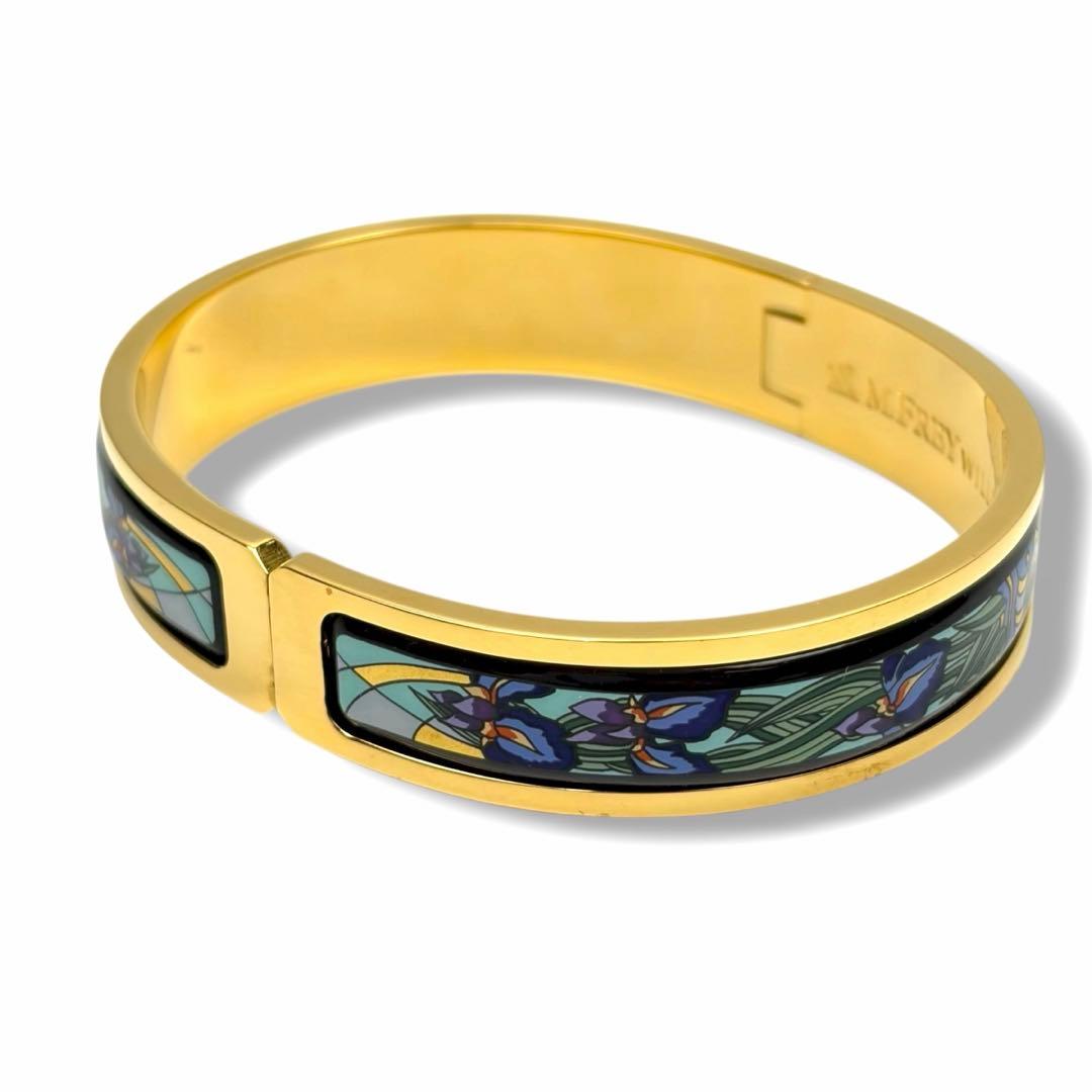 【美品】MICHAELA FREY ミカエラフレイ バングル 花柄 ゴールド