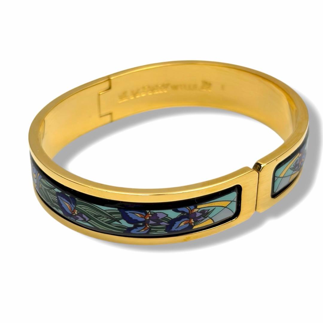 【美品】MICHAELA FREY ミカエラフレイ バングル 花柄 ゴールド