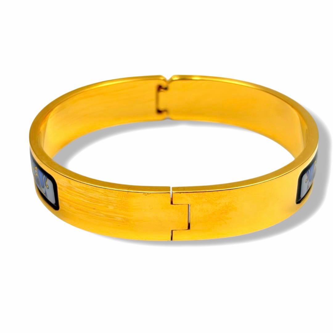 【美品】MICHAELA FREY ミカエラフレイ バングル 花柄 ゴールド