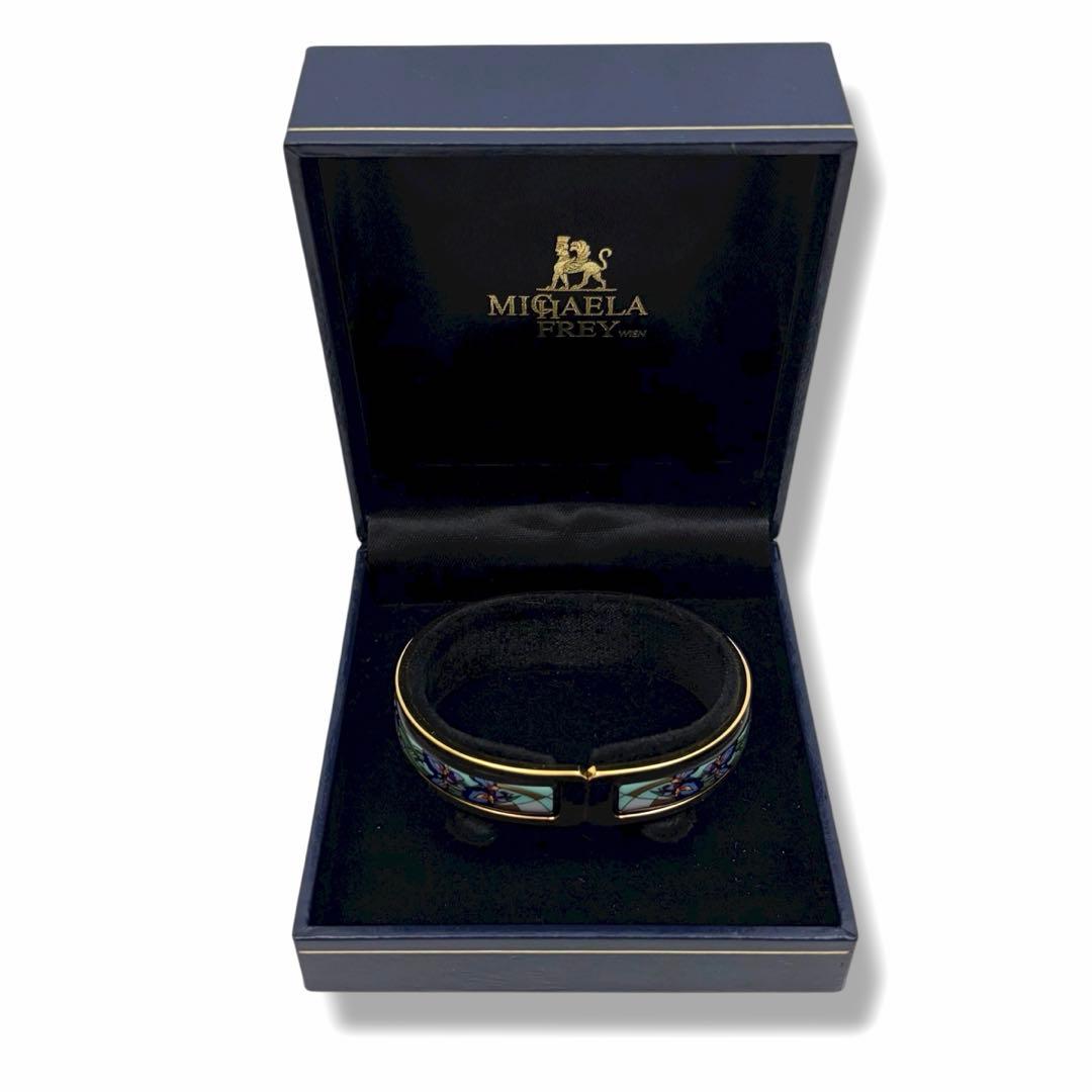 【美品】MICHAELA FREY ミカエラフレイ バングル 花柄 ゴールド