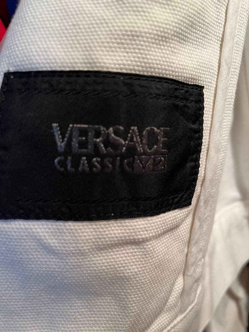 希少/90s-00✨VERSACE CLASSIC V2 白デニムジャケット