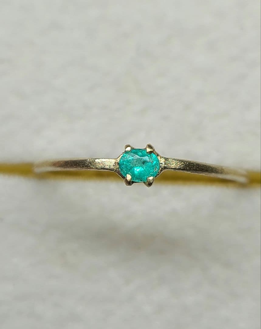 ビカビカネオン!!★ブラジルバターリャパライバトルマリン10金リング★