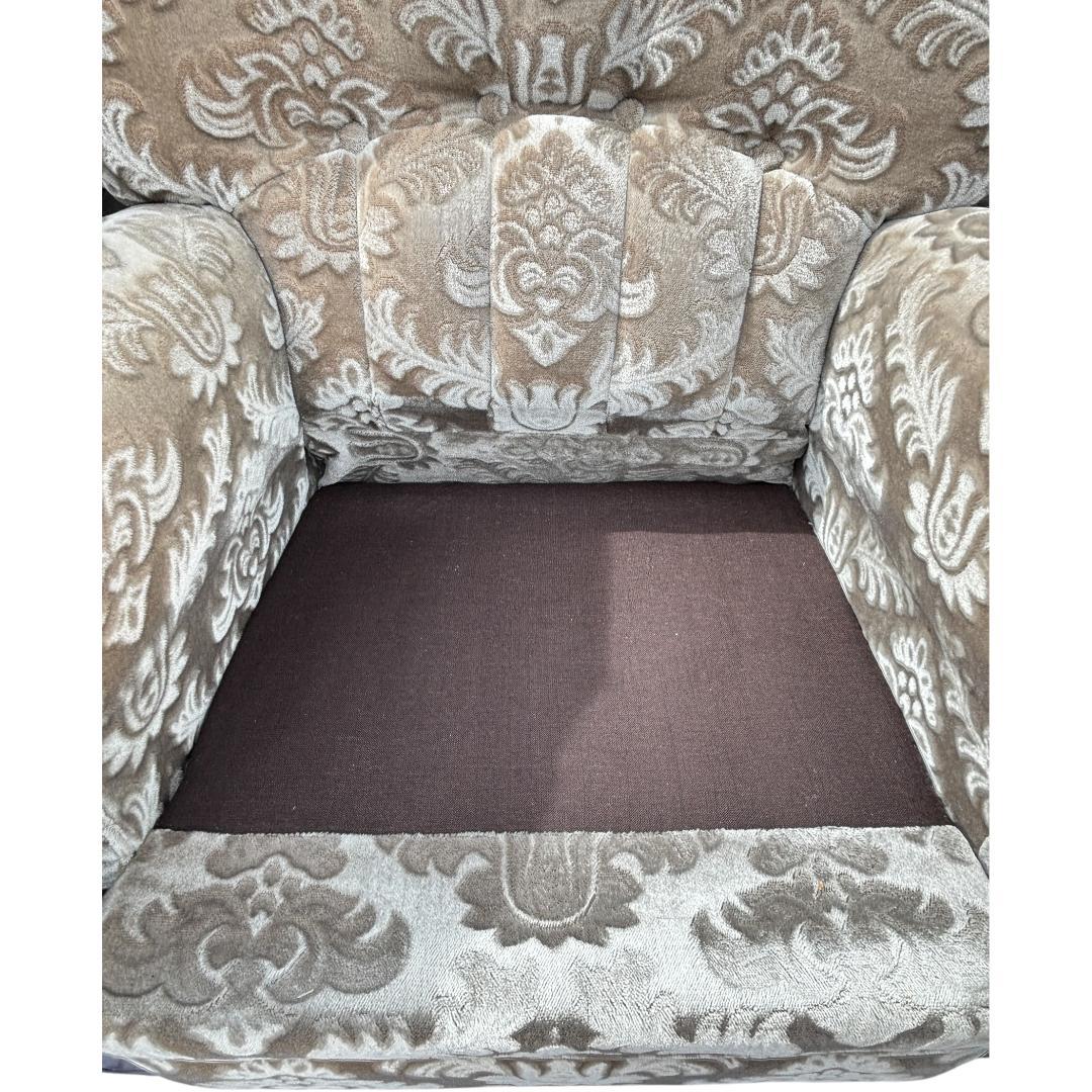 カリモク 金華山 花柄ベロアソファ 1人掛けソファ