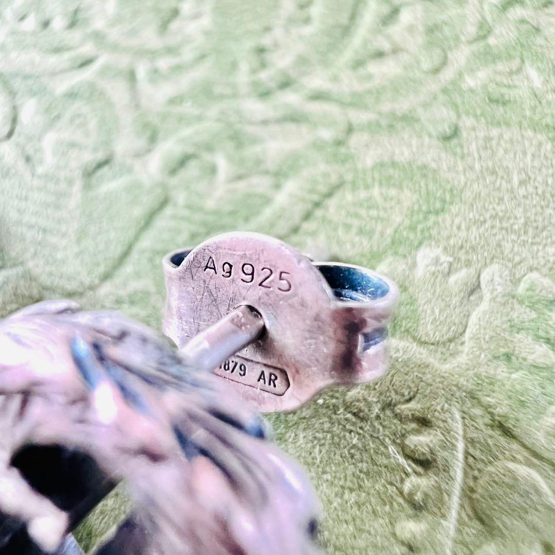 GUCCI　グッチ　ピアス　アラベスク　燻　インターロッキング　GGロゴ