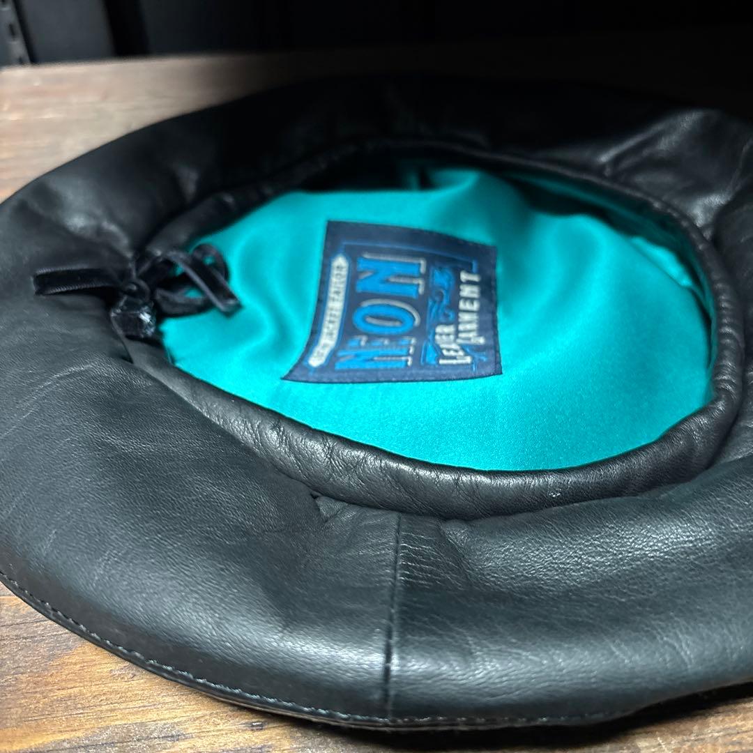 NEON LEATHER GARMENT ビッグレザー ベレー帽 完売品 パンク