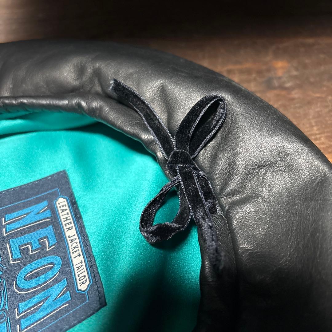 NEON LEATHER GARMENT ビッグレザー ベレー帽 完売品 パンク