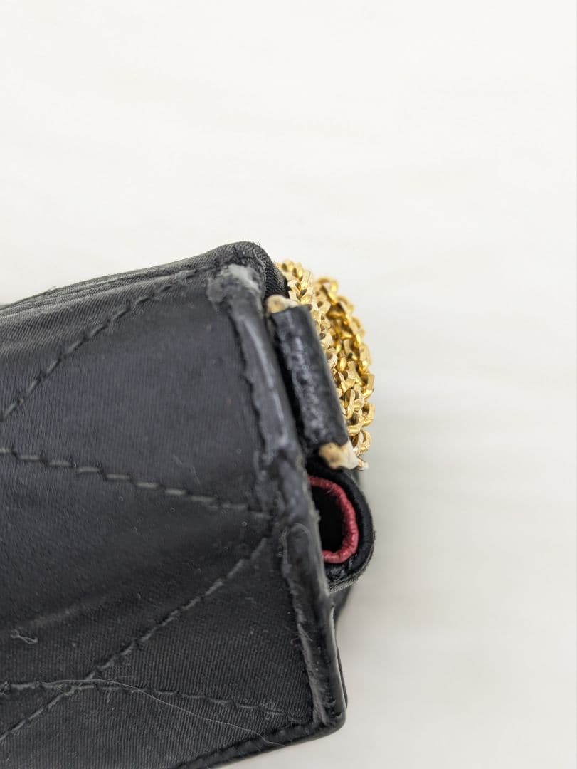 CHANEL 希少 サテン ミニマトラッセ 6連チェーン ラインストーン