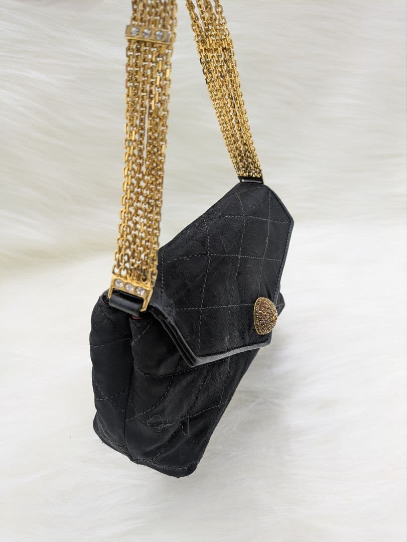 CHANEL 希少 サテン ミニマトラッセ 6連チェーン ラインストーン